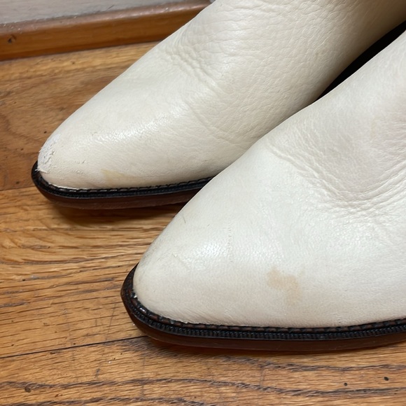 White Leather Beaded Cowboy Boots - Picture 2 of 9